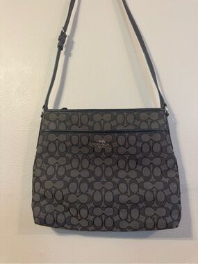 Coach Black and Charcoal Signature Crossbody Bag